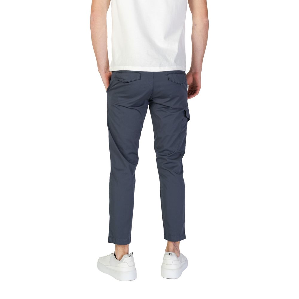 Blue Cotton Cargo Pants