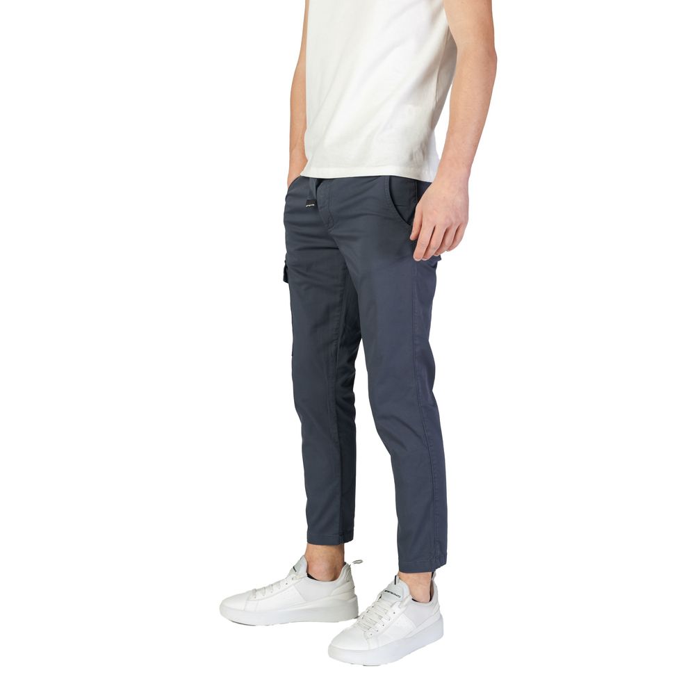 Blue Cotton Cargo Pants