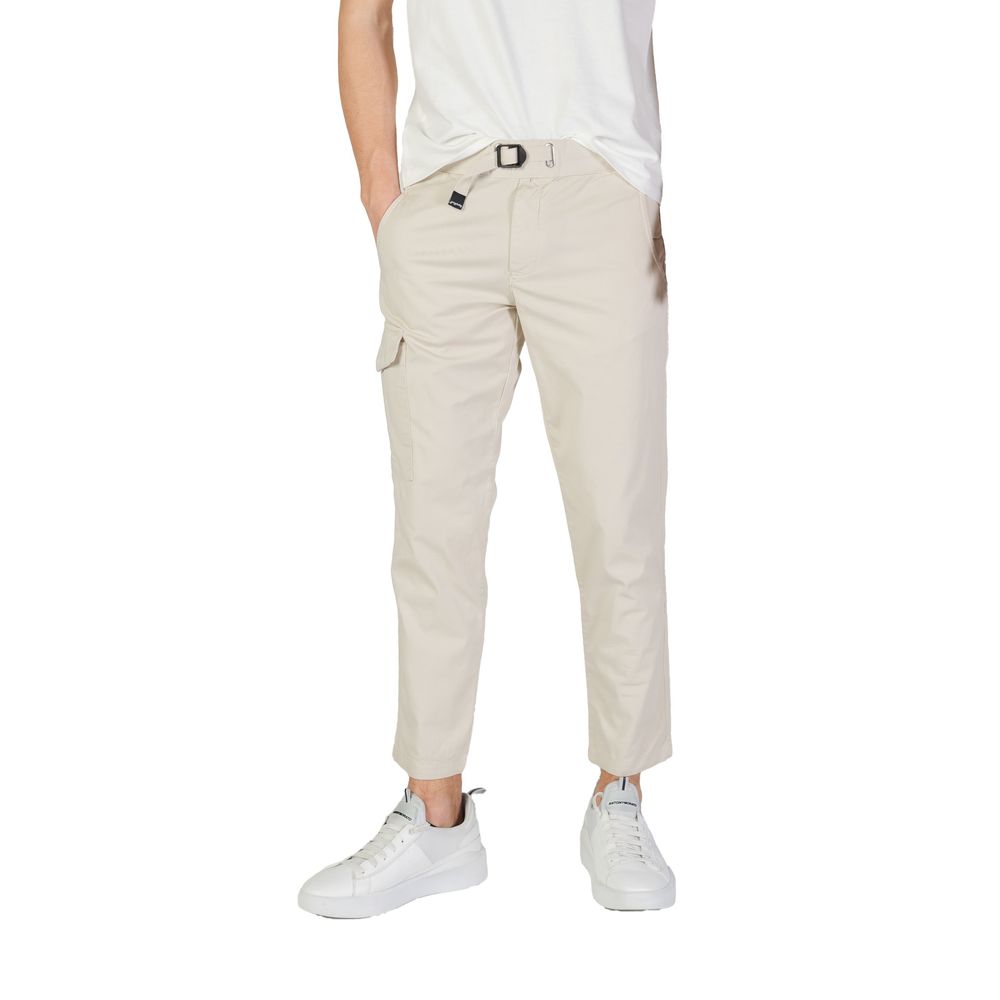 Beige Cotton Cargo Pants