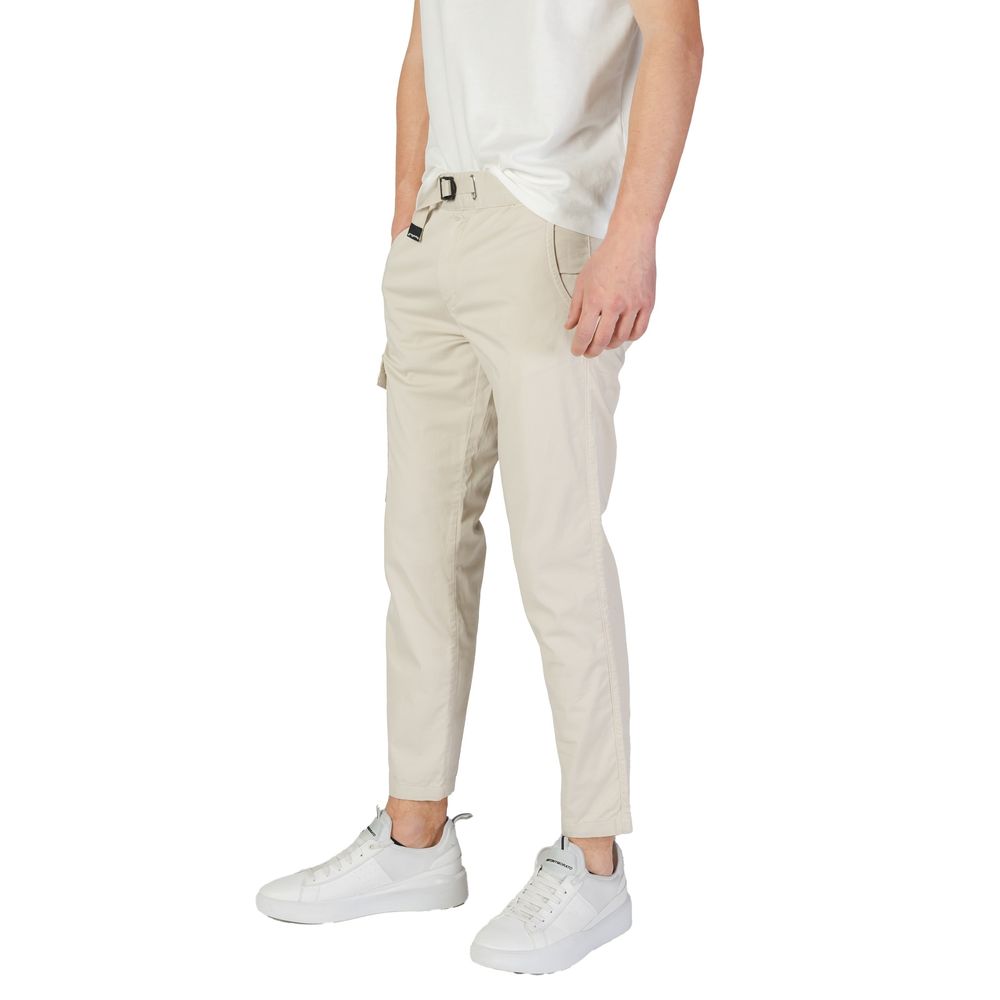 Beige Cotton Cargo Pants