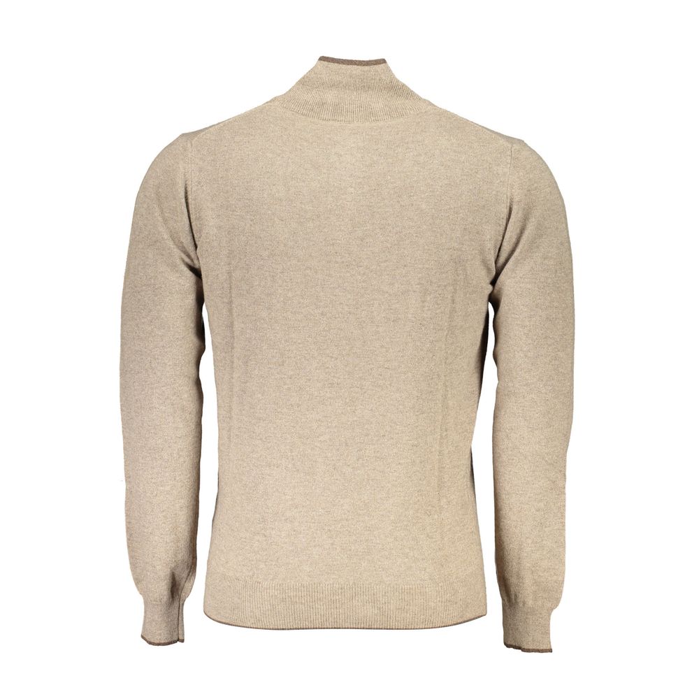 Beige Fabric Men's Sweater
