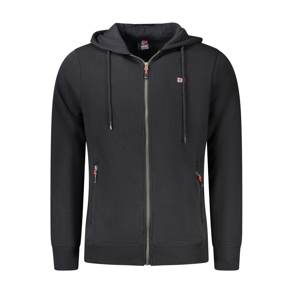 Black Cotton Men's Hooded Sweatshirt
