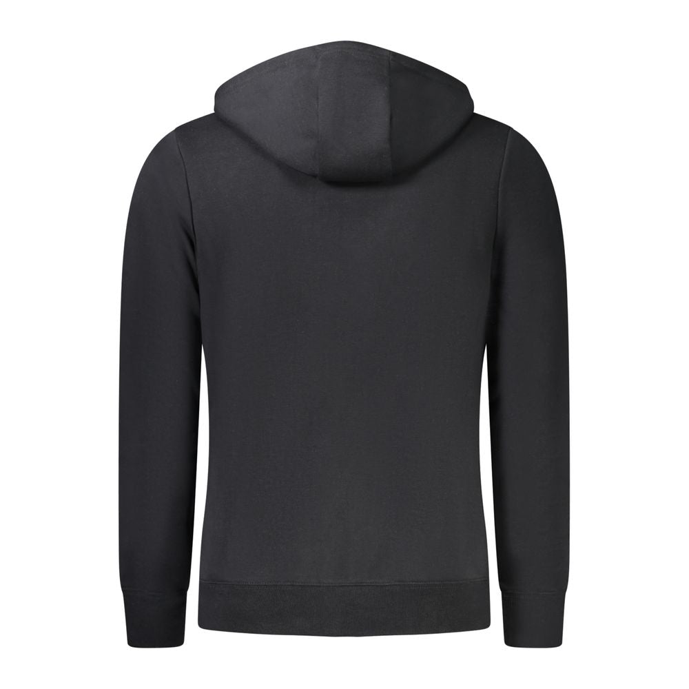 Black Cotton Men's Hooded Sweatshirt