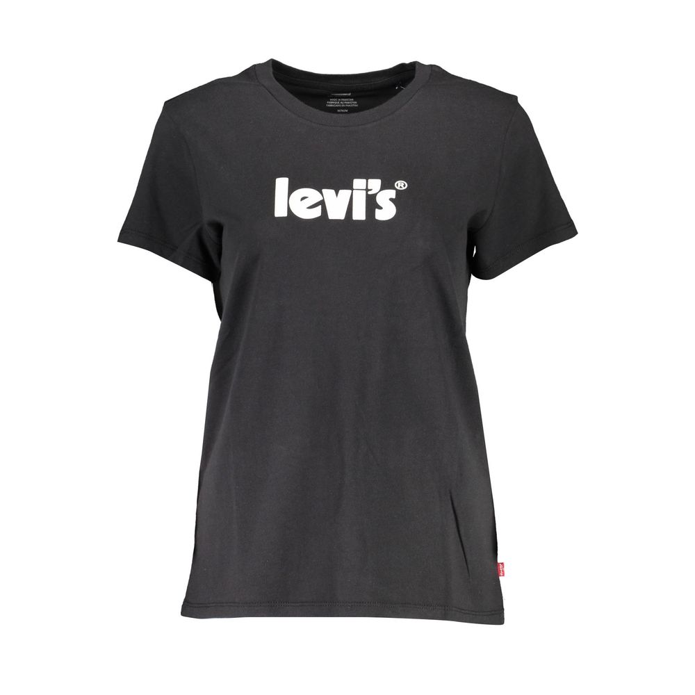 Black Cotton Women T-Shirt