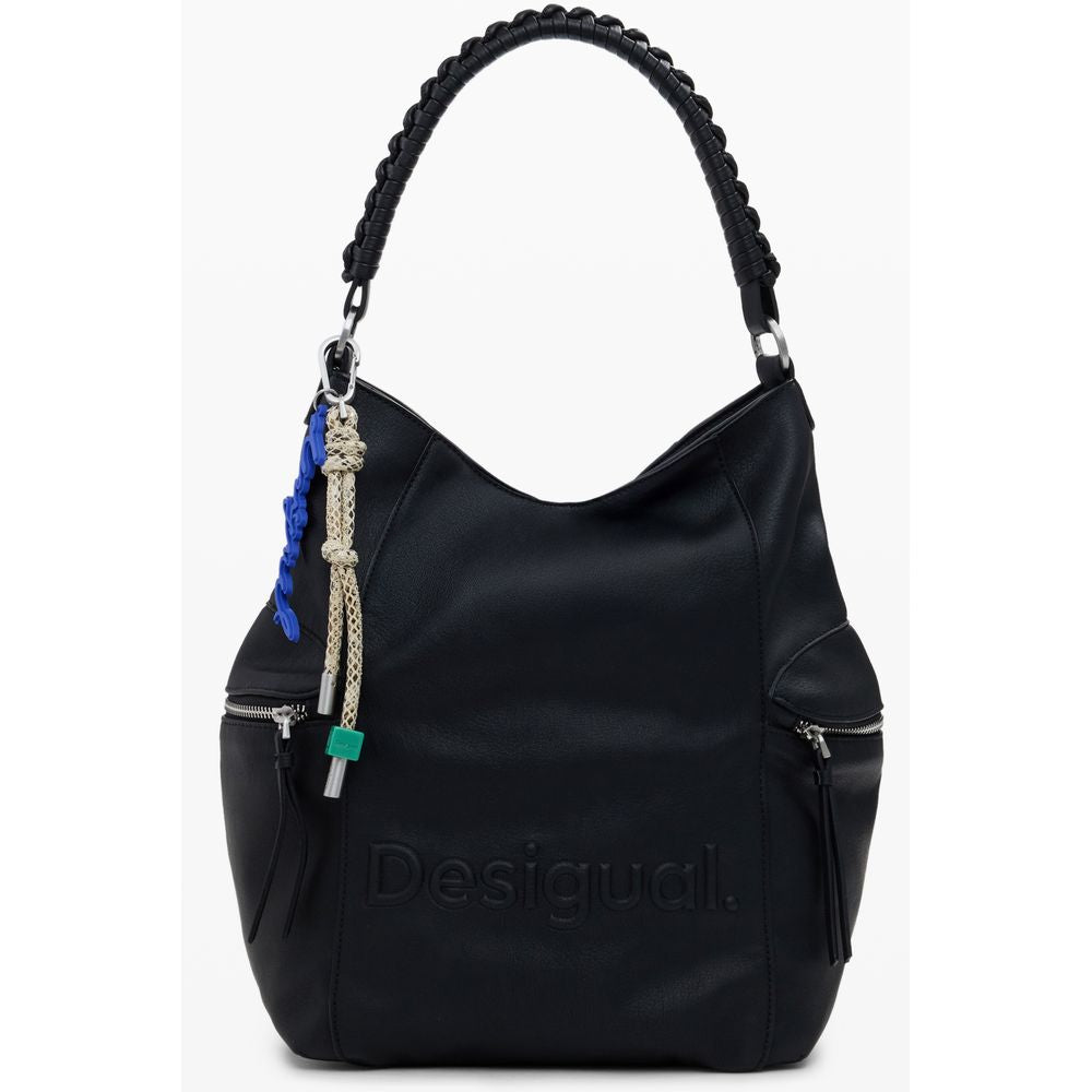 Black Polyurethane Women's Backpack