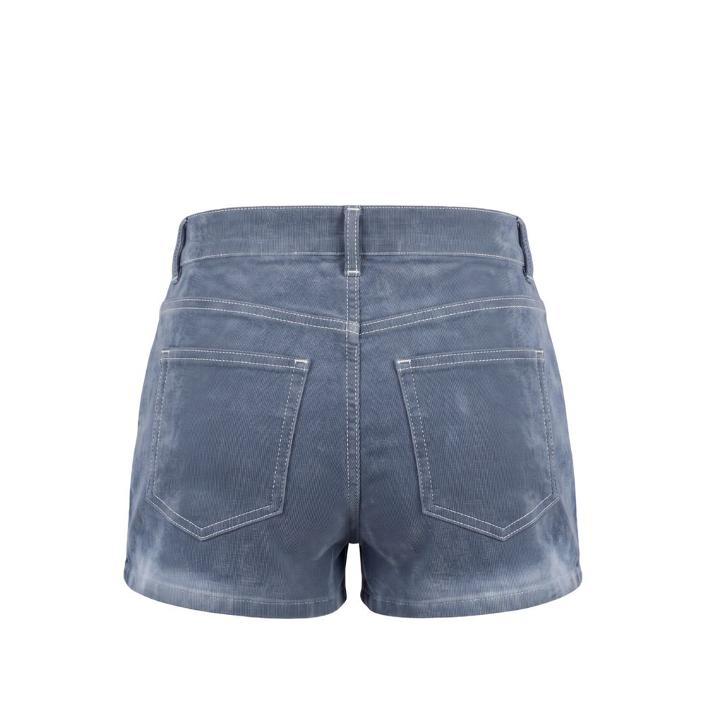 Blue Cotton Women Shorts