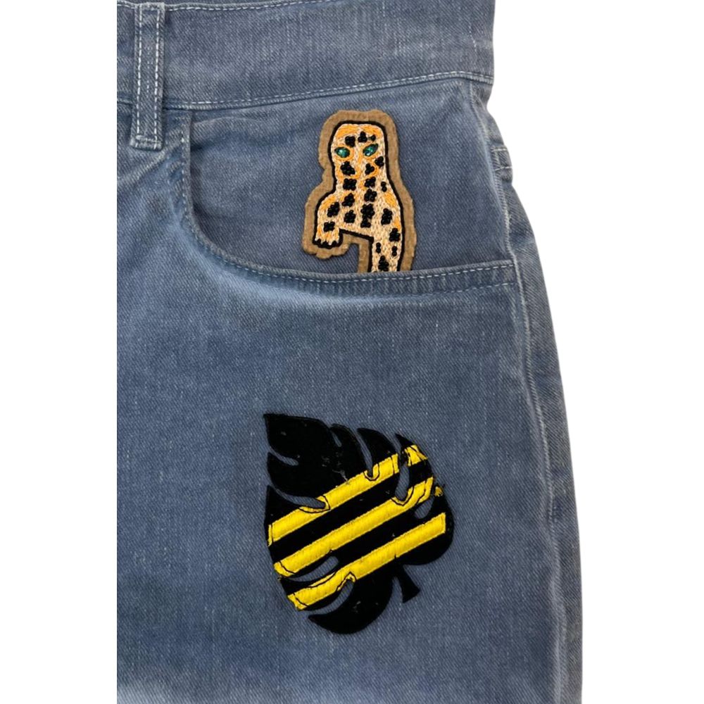 Blue Cotton Women Shorts
