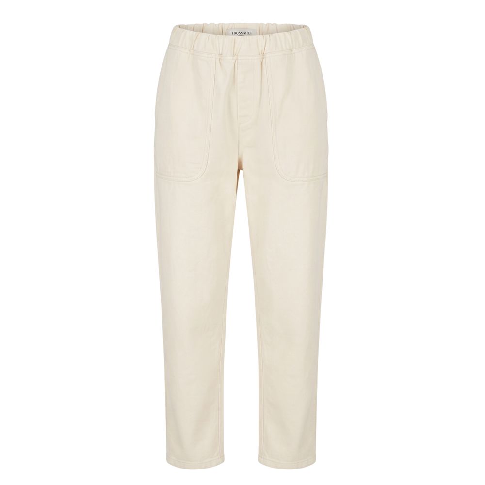 Beige Cotton Men Pants