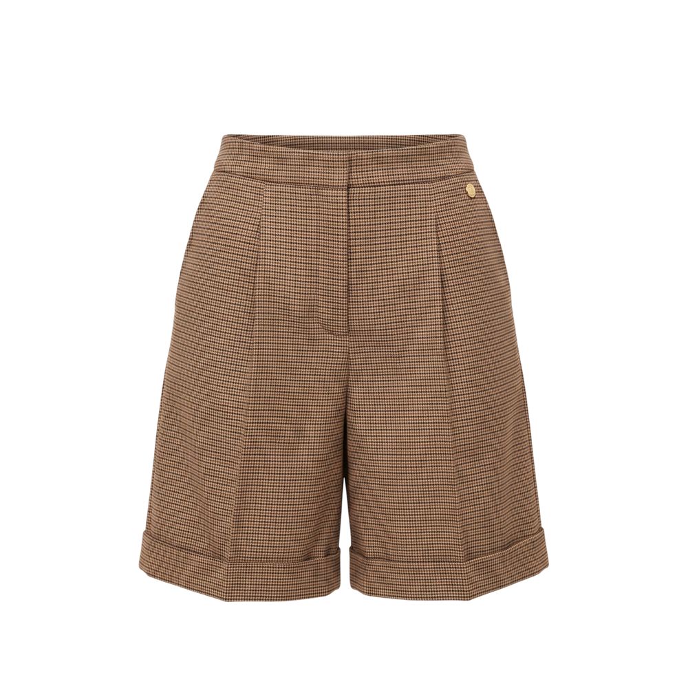 Brown Viscose Women Shorts
