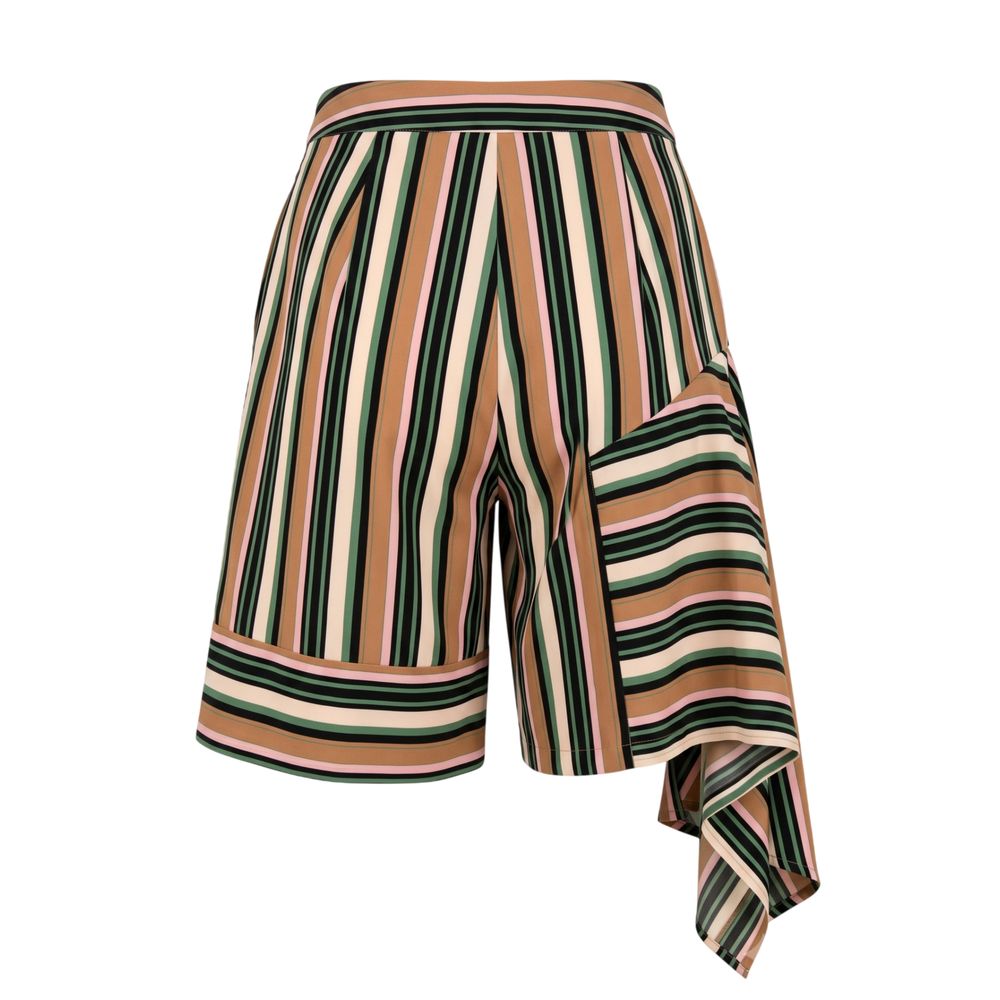Brown Viscose Women Shorts