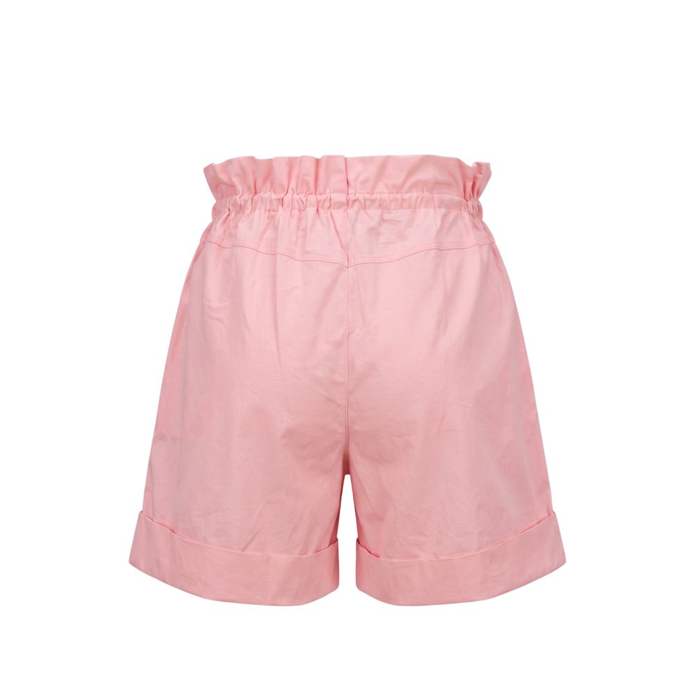 Pink Cotton Women Shorts