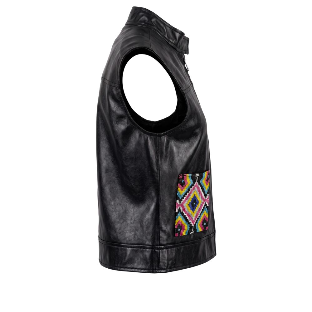 Black Polyester Women Jacket