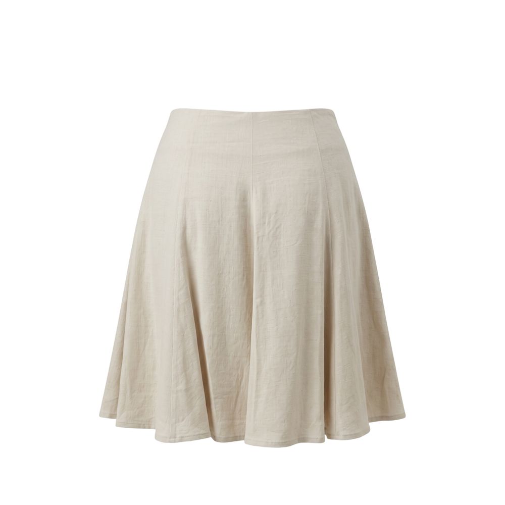 Beige Viscose Women Skirt