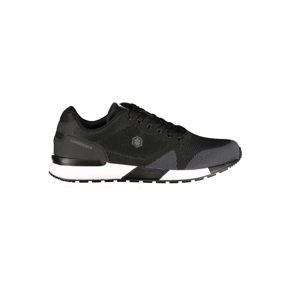 Black Polyester Men's Sneaker