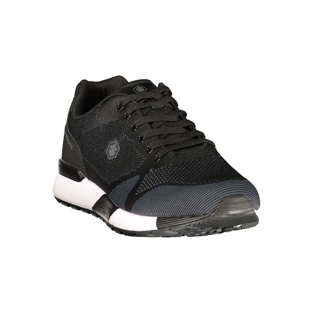 Black Polyester Men's Sneaker