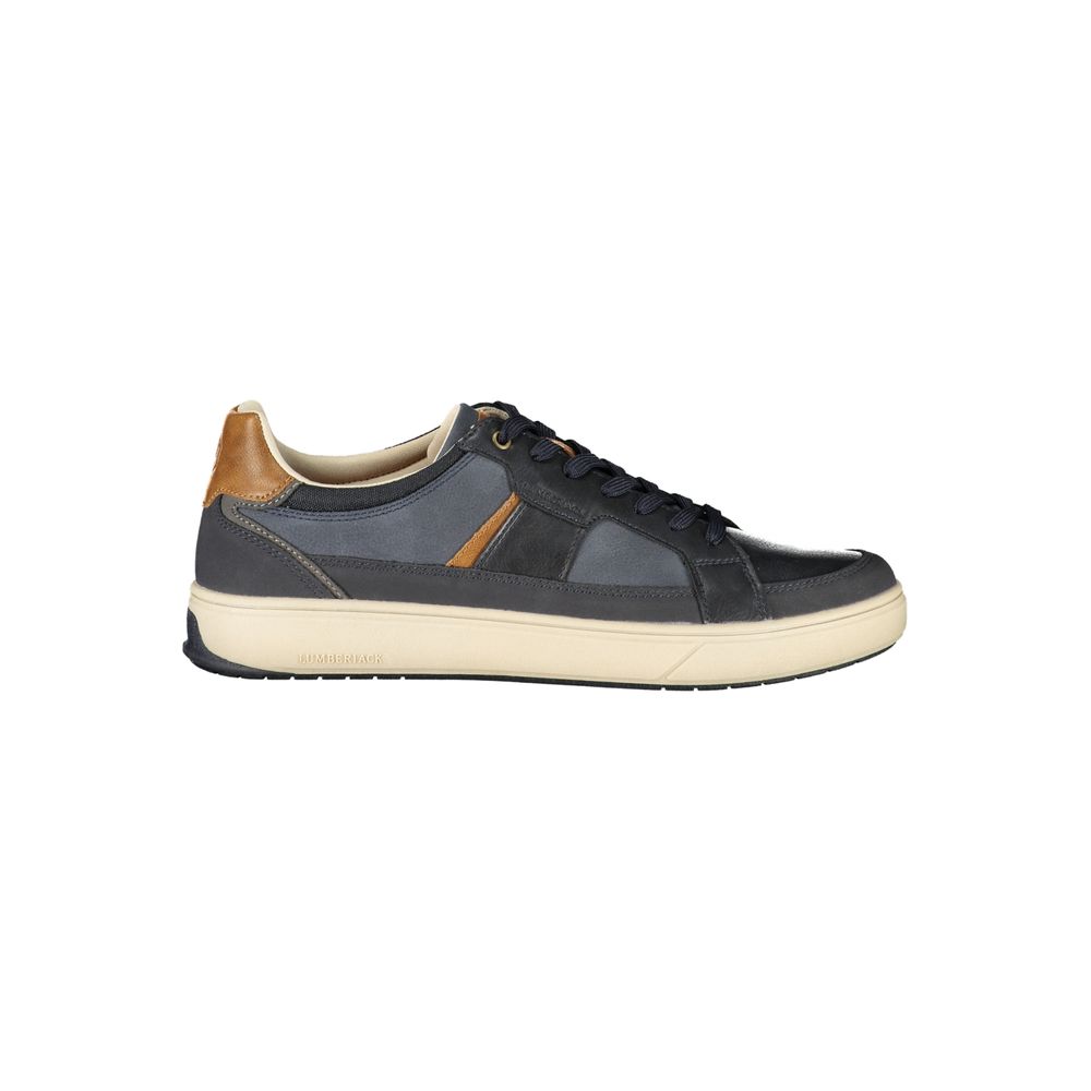 Blue Polyester Athletic Sneakers