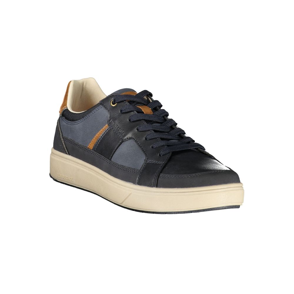 Blue Polyester Athletic Sneakers