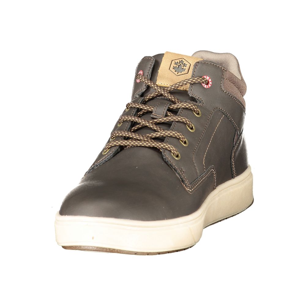 Brown Polyurethane Men's Sneaker