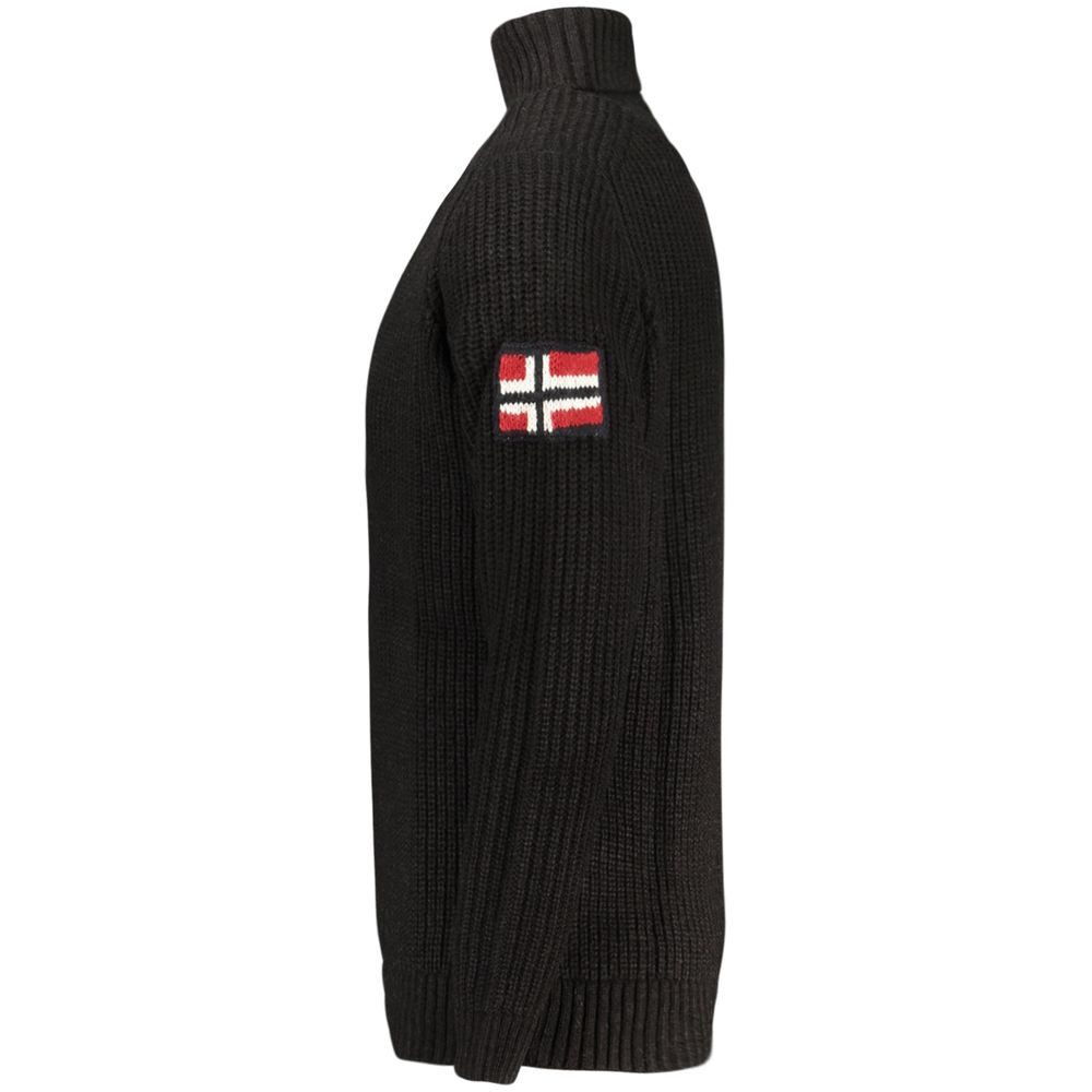 Black Acrylic Men Sweater