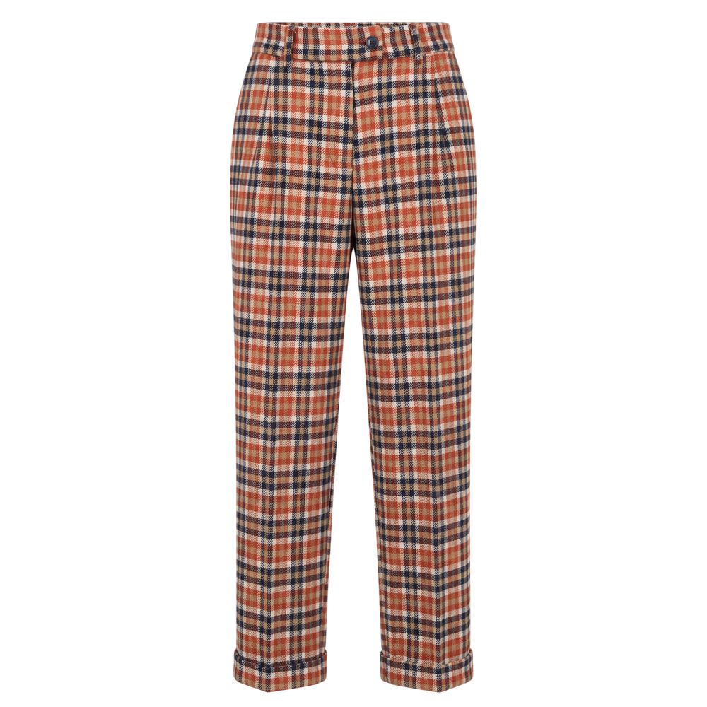Orange Wool Women Pants