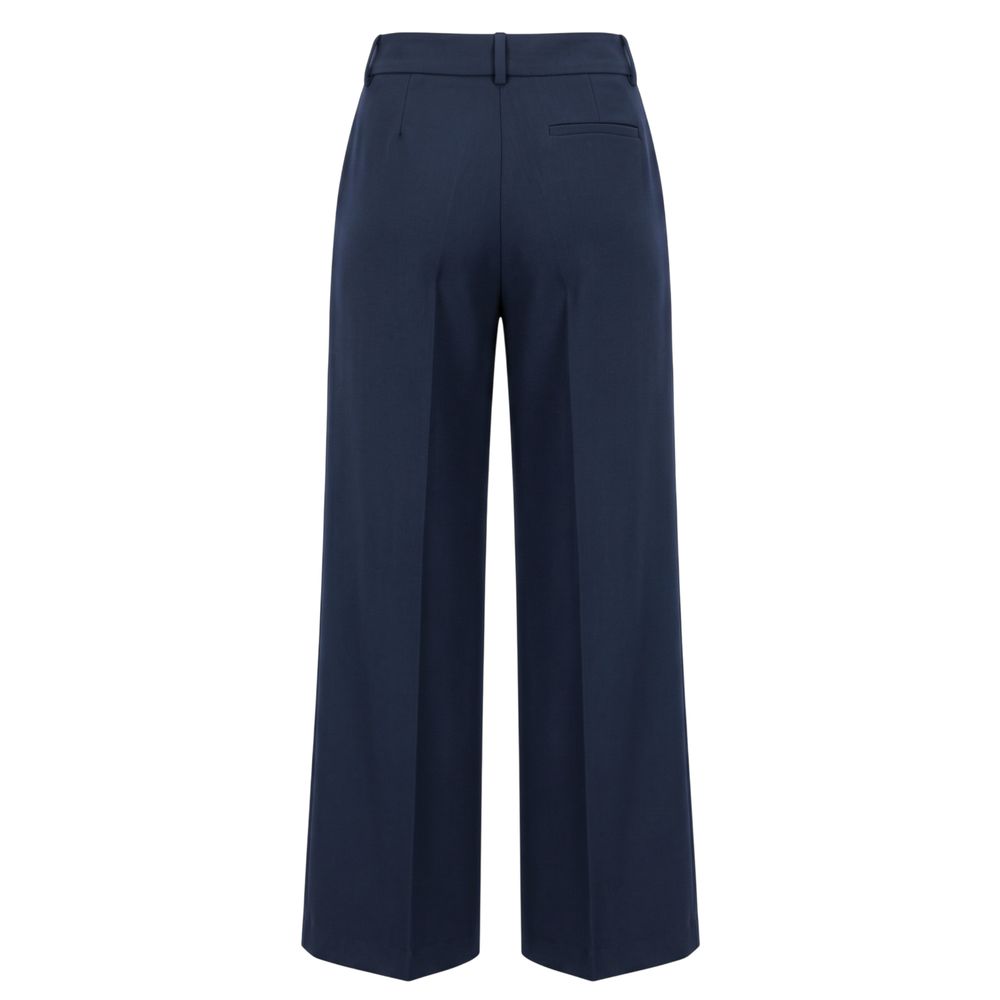 Blue Viscose Women Pants