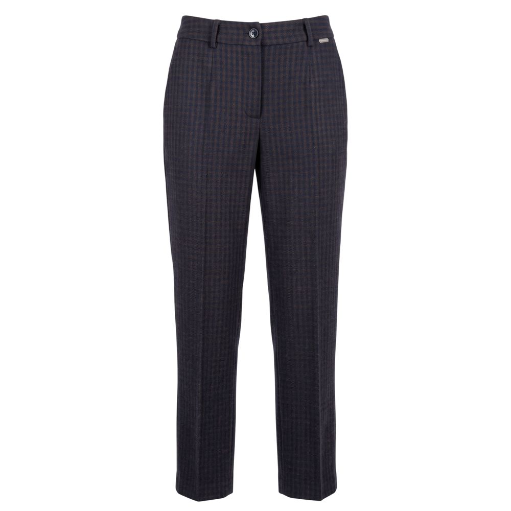 Blue Cotton Women Pants
