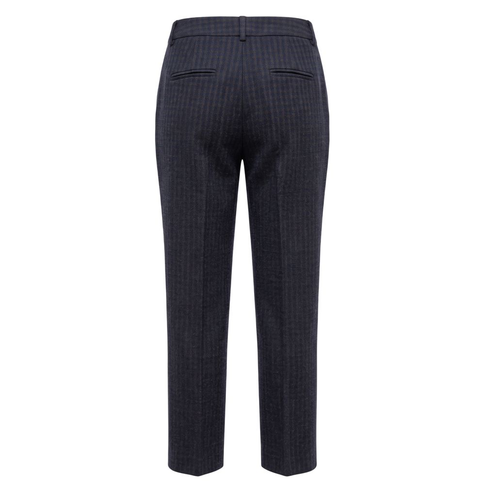 Blue Cotton Women Pants