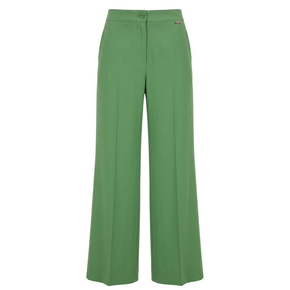Green Polyester Women Pant