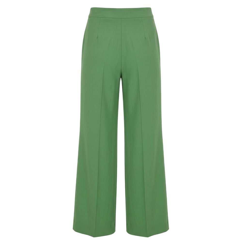 Green Polyester Women Pant