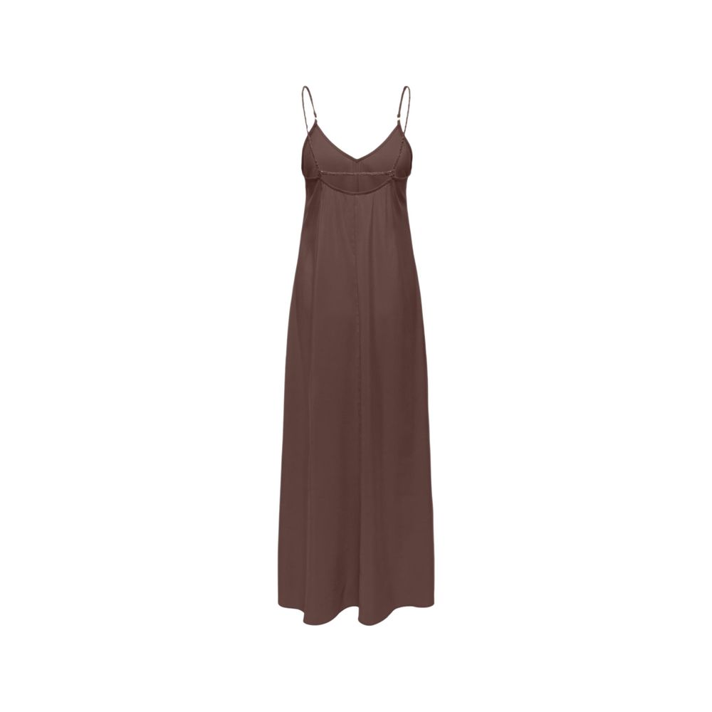 Brown Viscose Long Dress