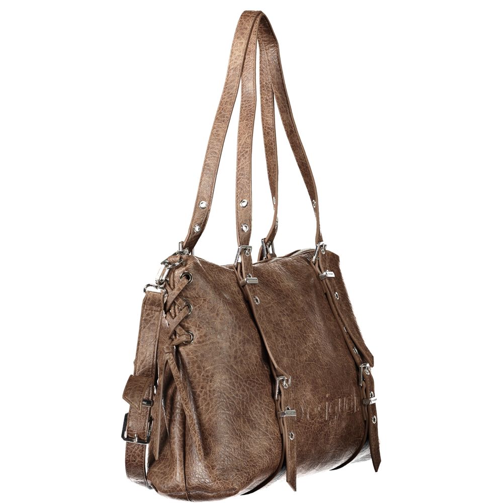 Brown Polyurethane Womens Bag