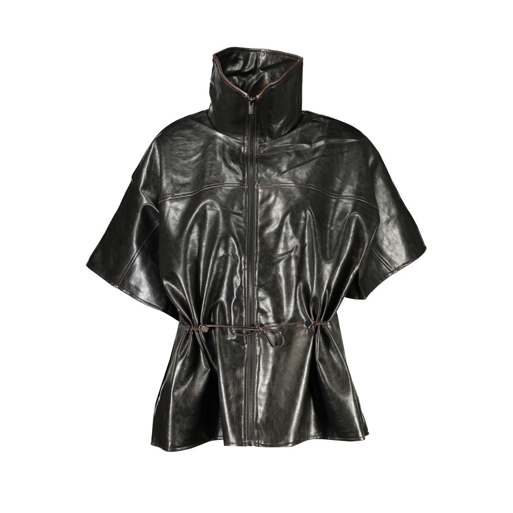 Black Polyurethane Women Sweater