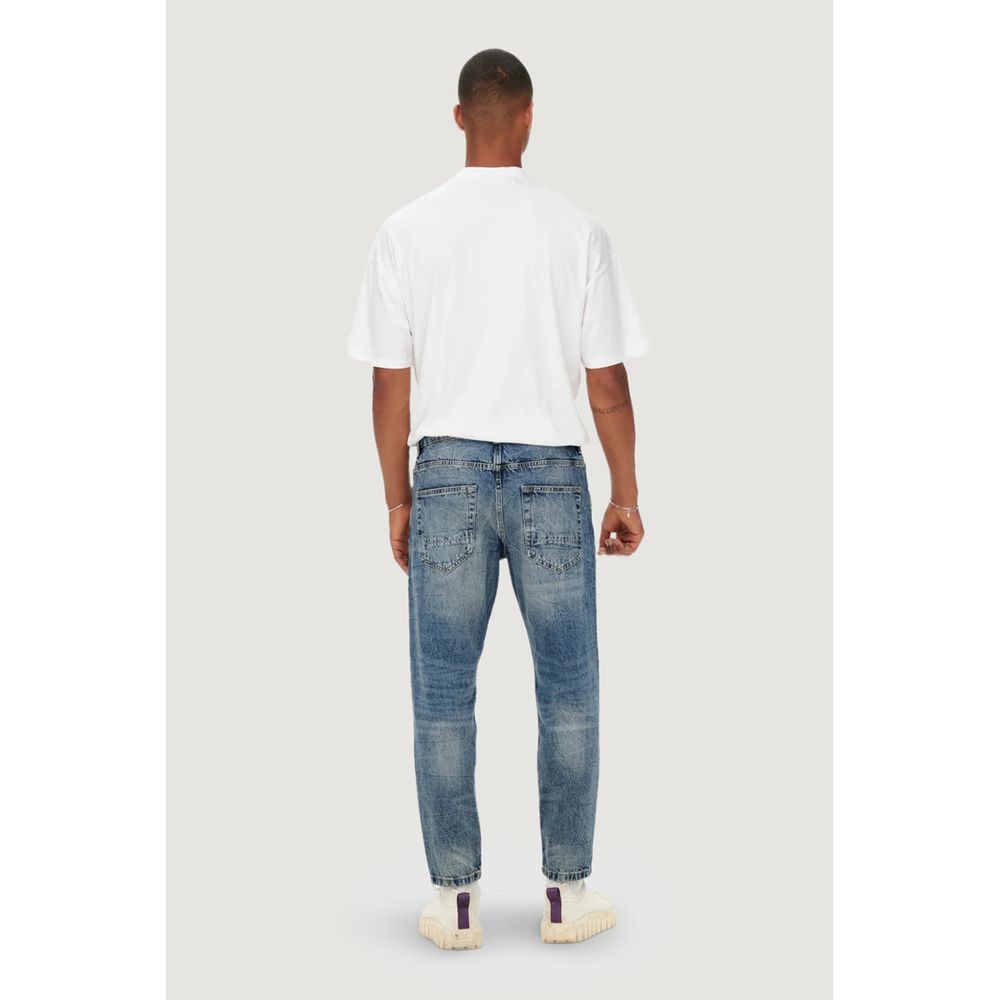Blue Cotton Slim Fit Jeans
