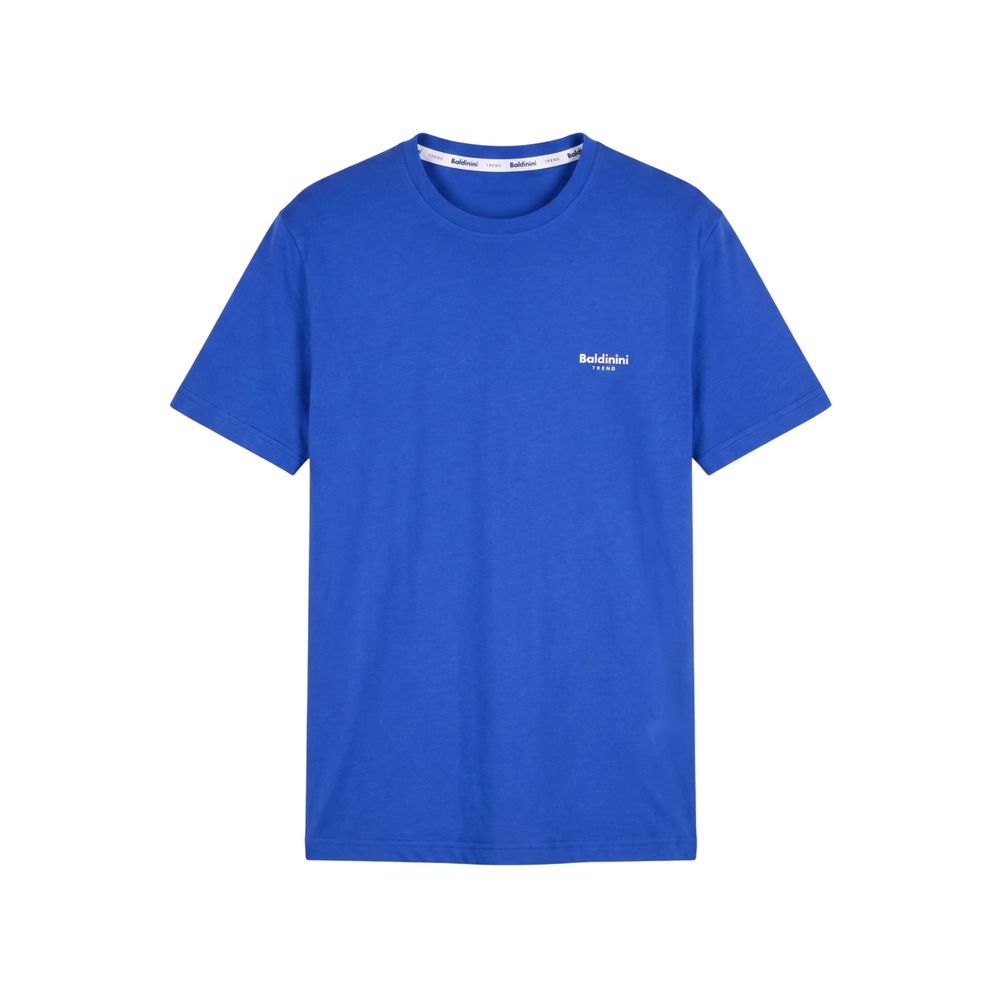 Blue Cotton Men T-shirt