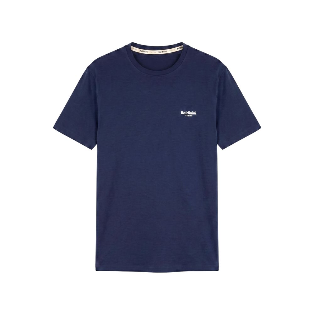 Blue Cotton Men T-shirt