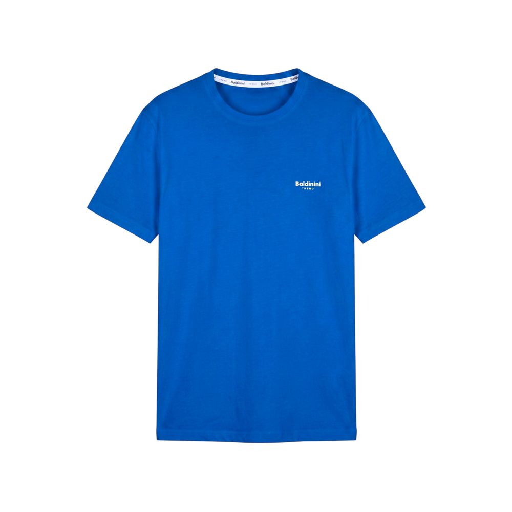 Blue Cotton Men T-Shirt