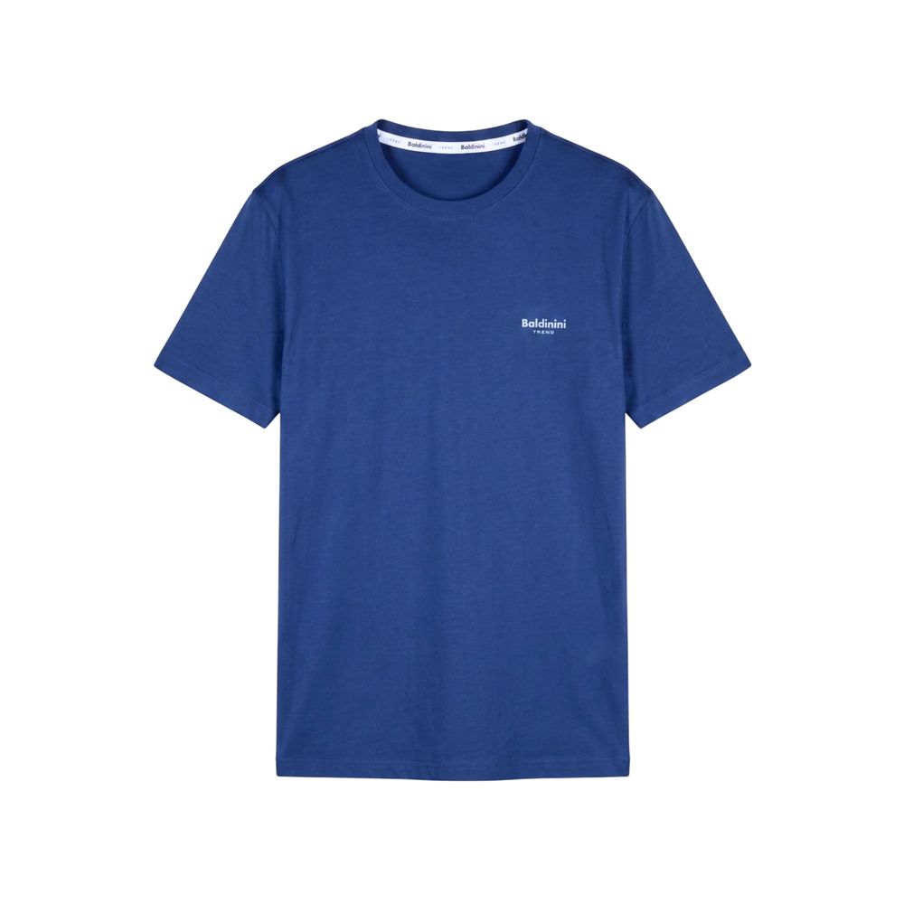 Blue Cotton Men T-Shirt