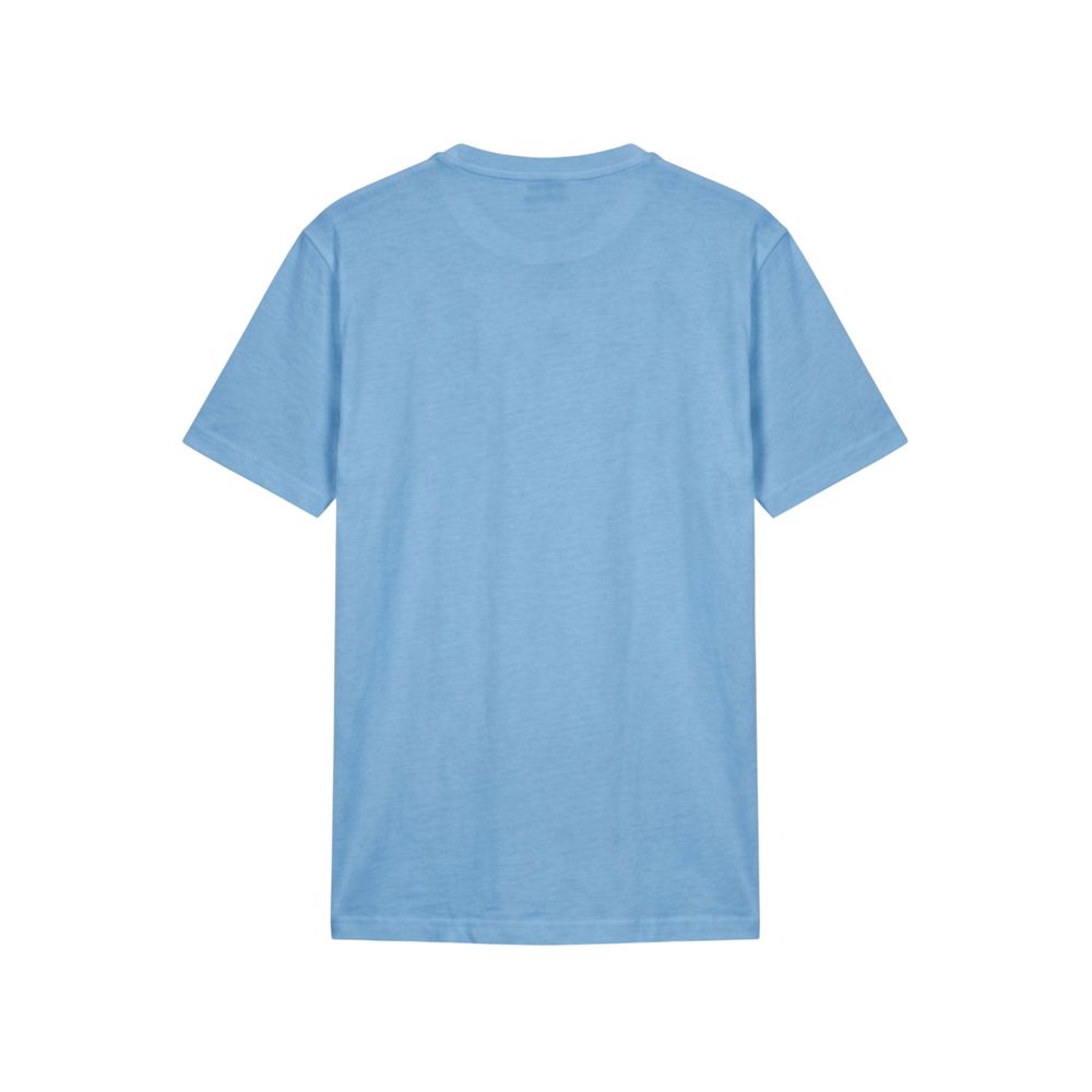 Light Blue Cotton Men T-Shirt