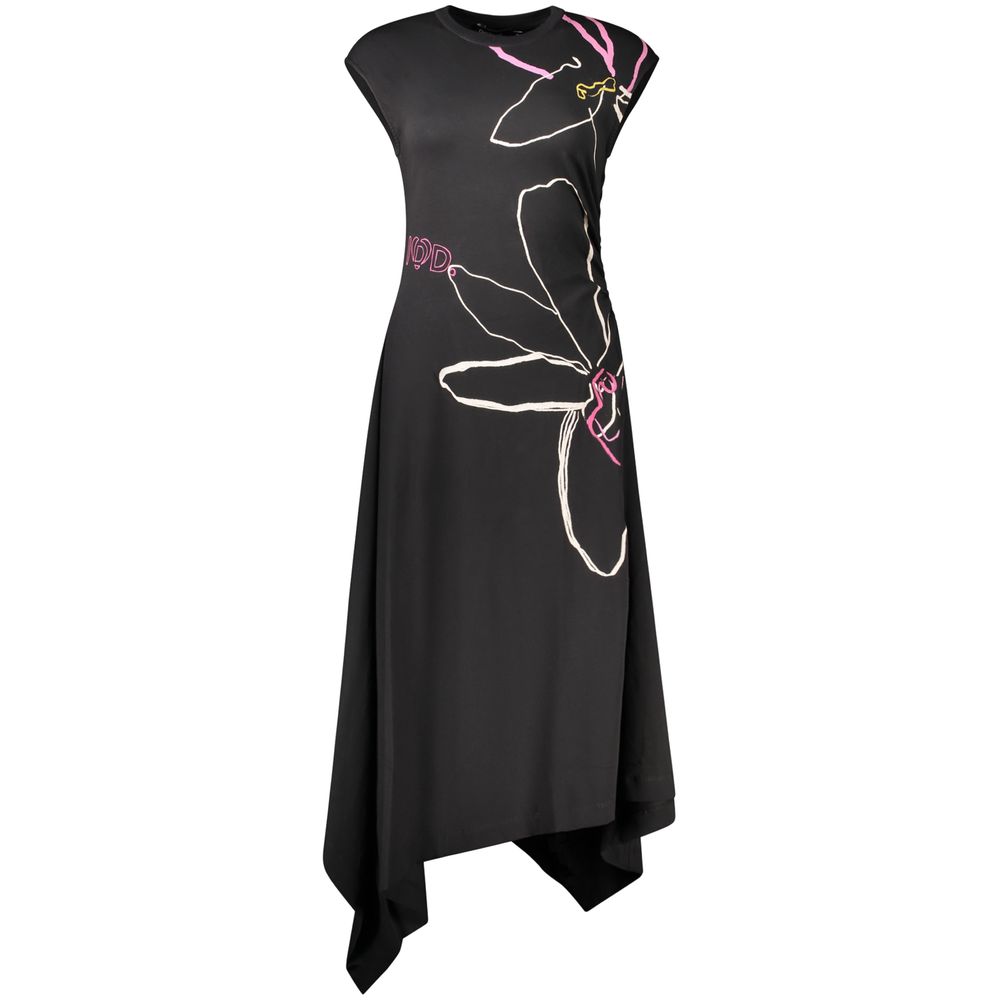 Black Cotton Casual Dress