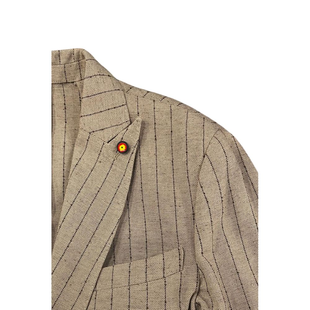 Beige Linen Men Jacket
