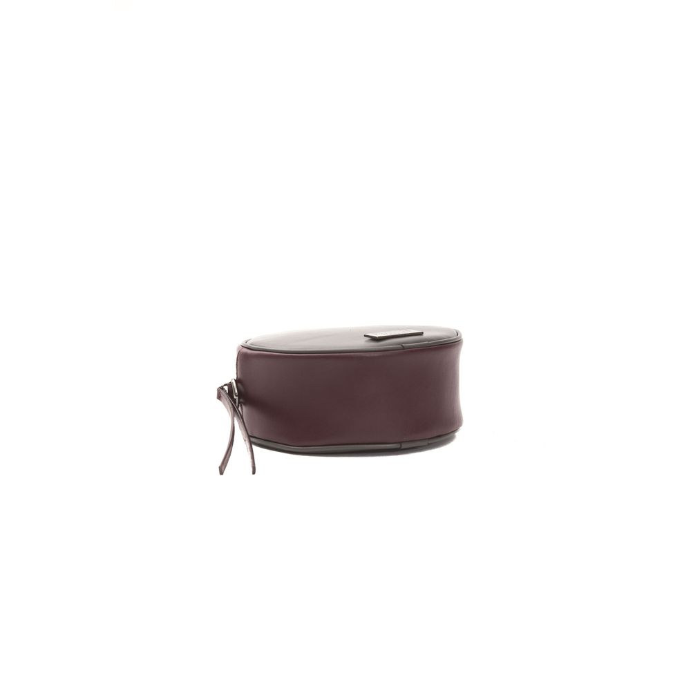 Burgundy Leather Women Crossbody Bag