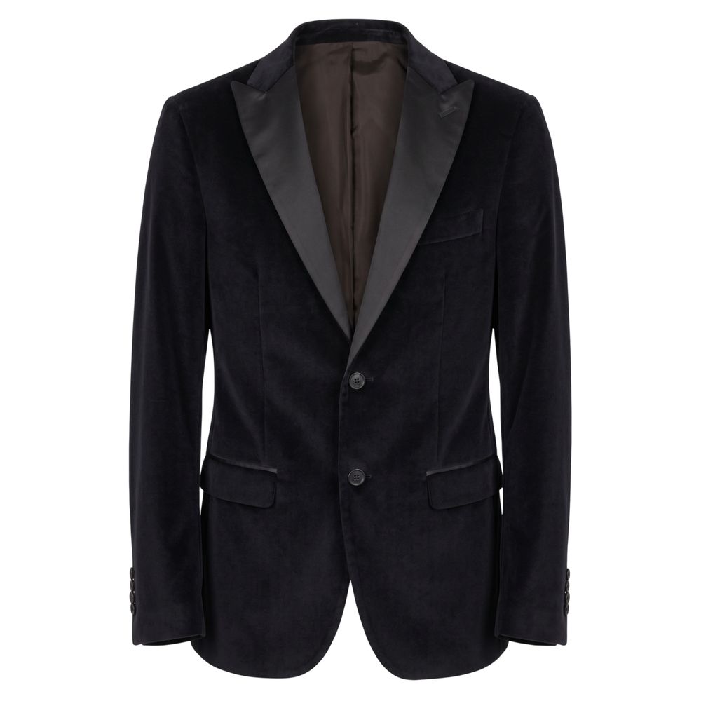 Black Cotton Men Jacket