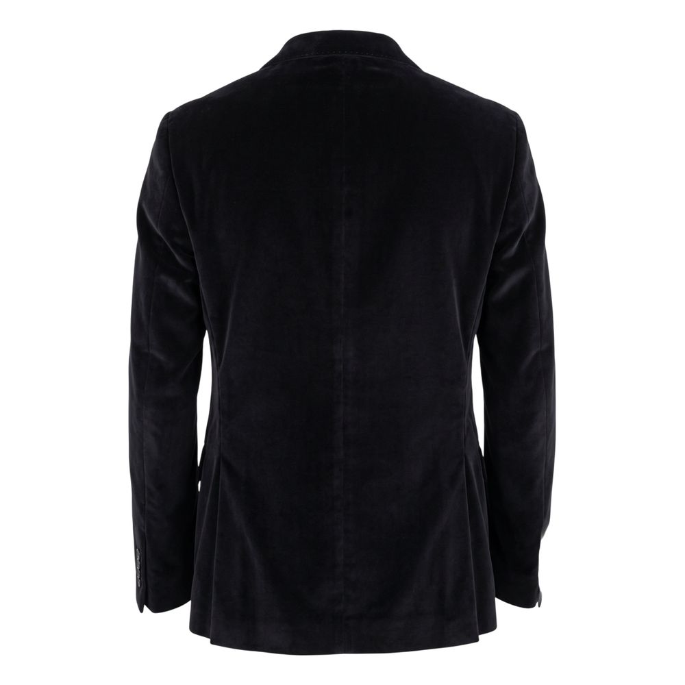 Black Cotton Men Jacket