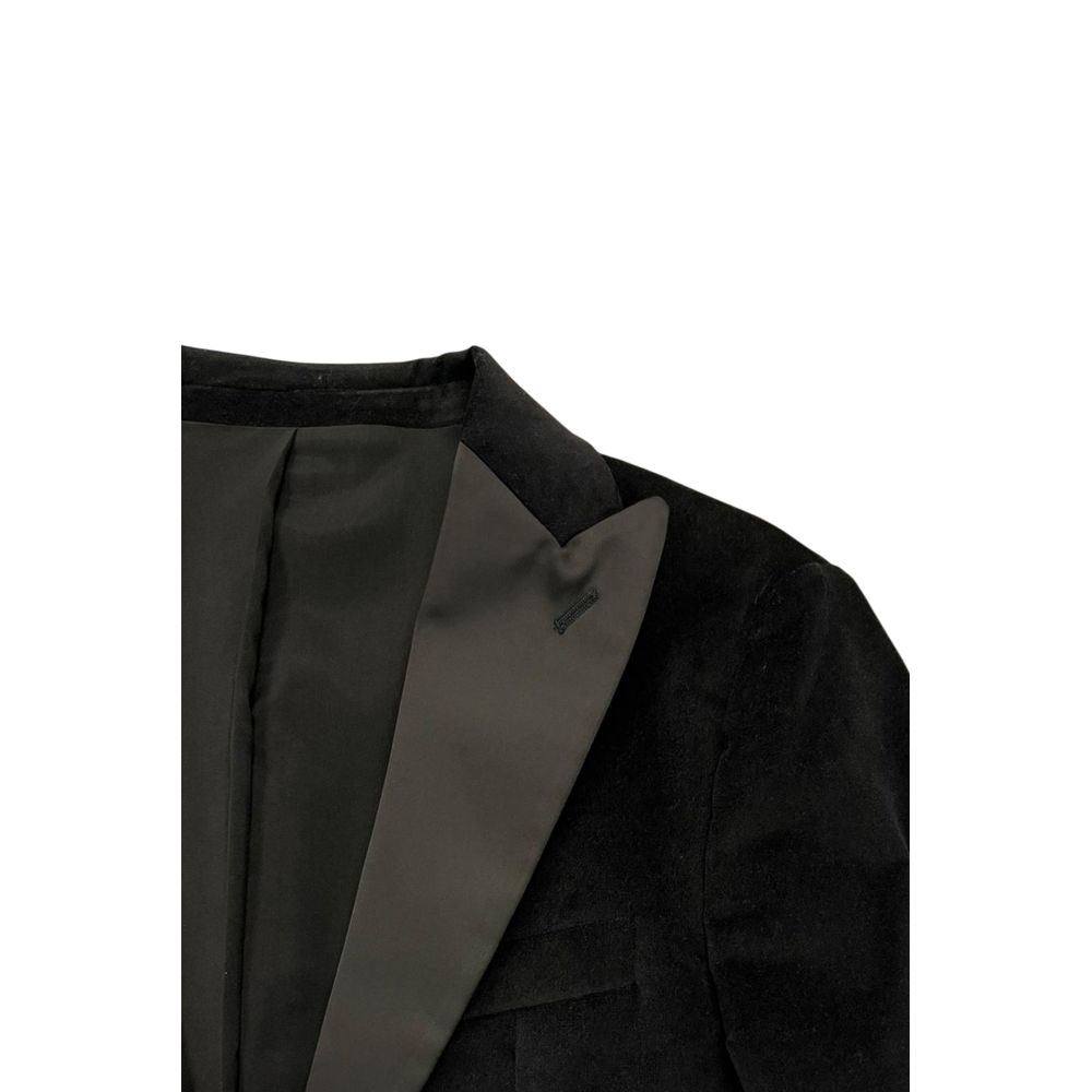 Black Cotton Men Jacket