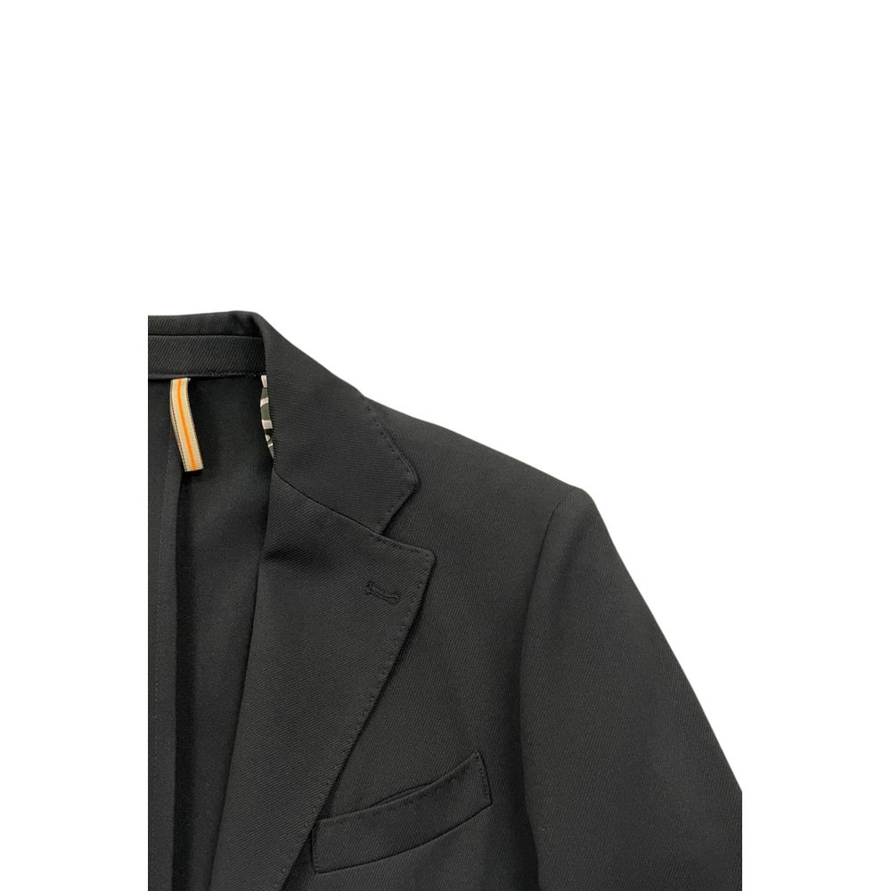 Black Polyester Men Jacket
