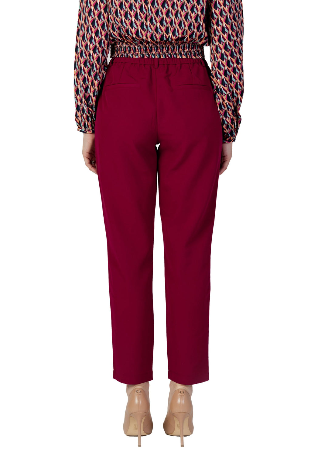 Bordeaux Polyester Dress Pants