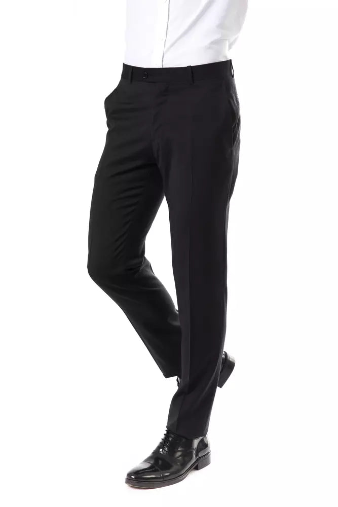 Gray Wool Men's Suit Pants