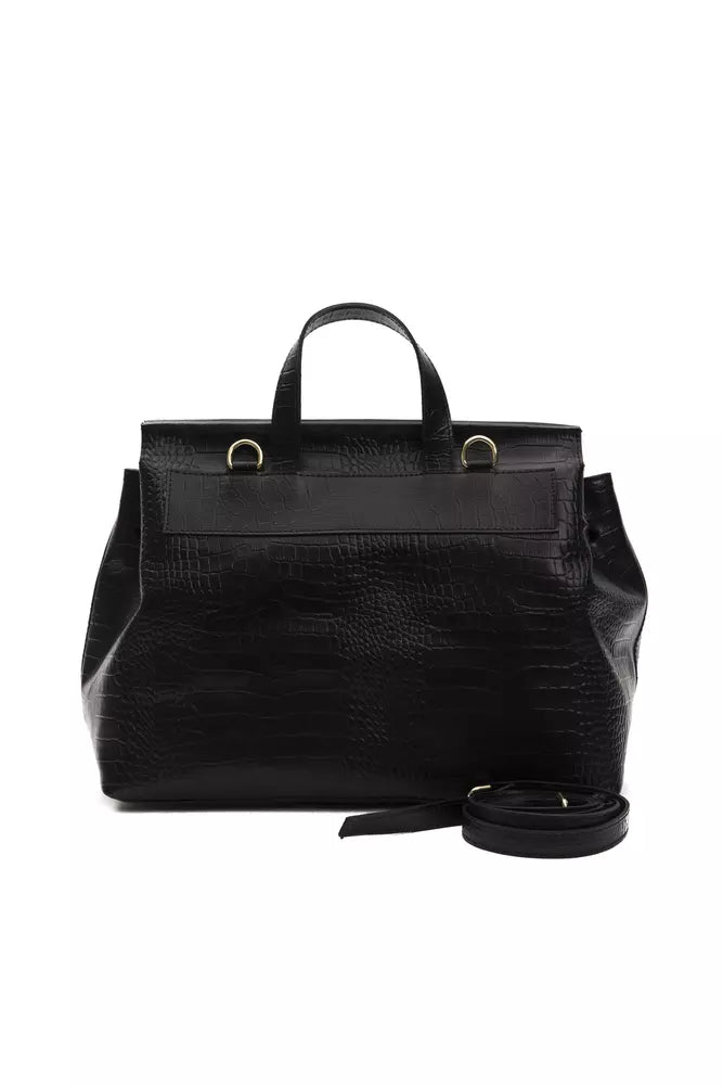 Black Leather Women Shoulder Bag