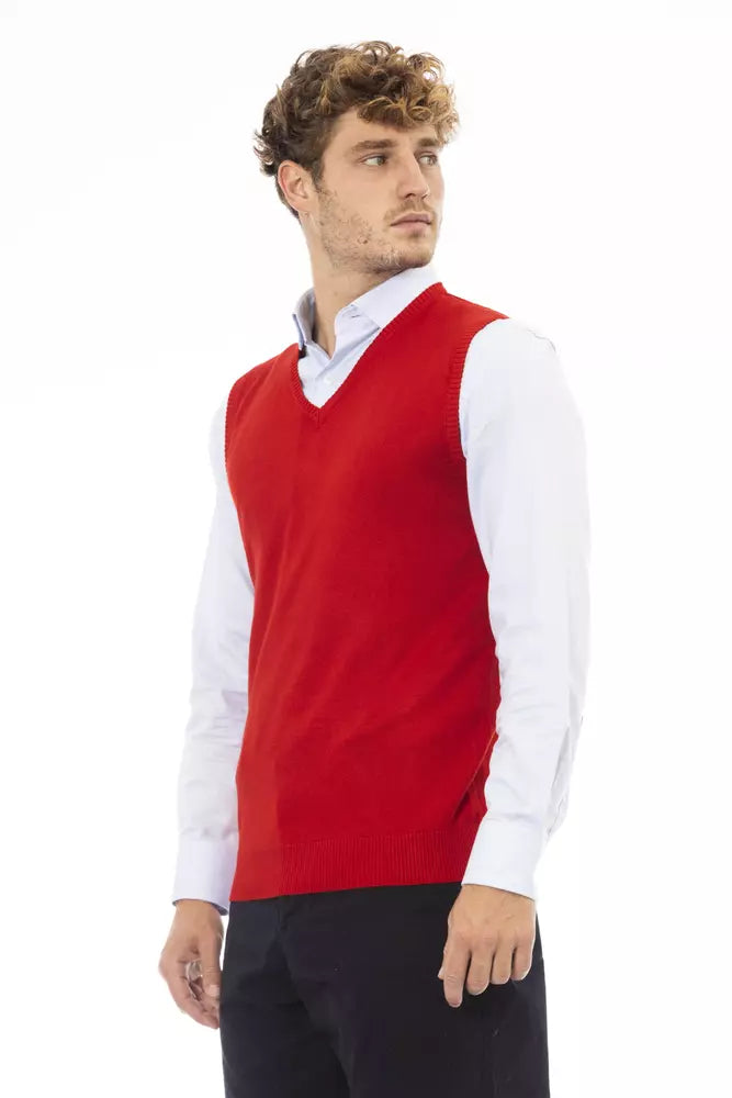 Red Viscose Men Jacket