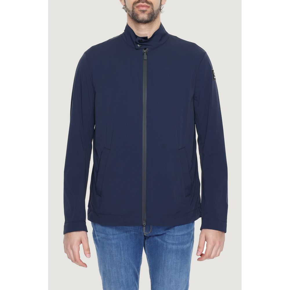 Blue Nylon Full-Length Jacket